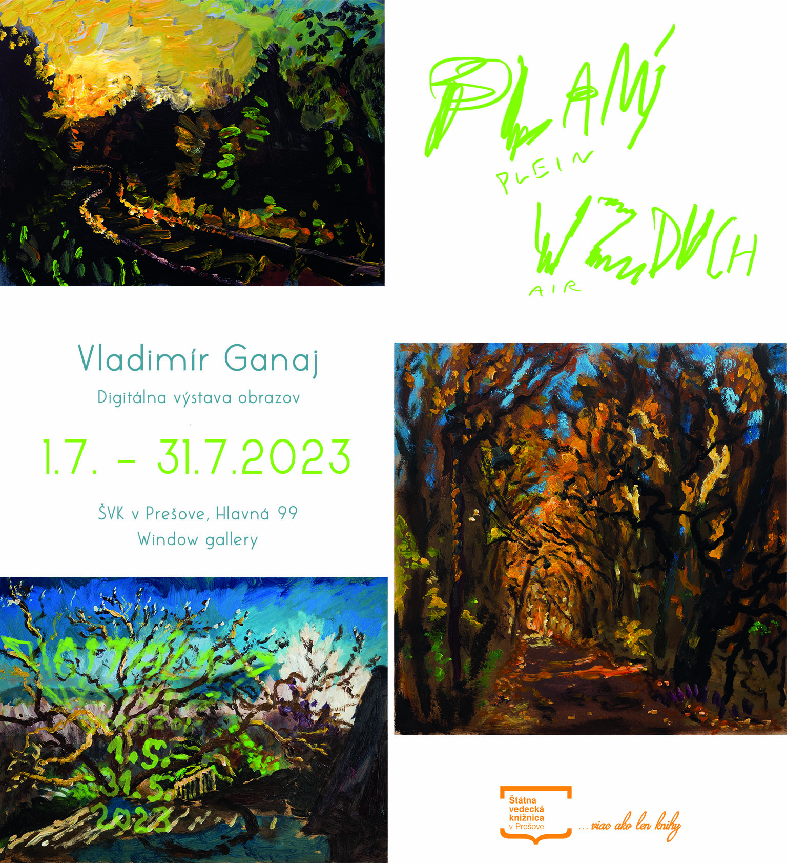 Maľby V.Ganaja na plagáte k výstave
